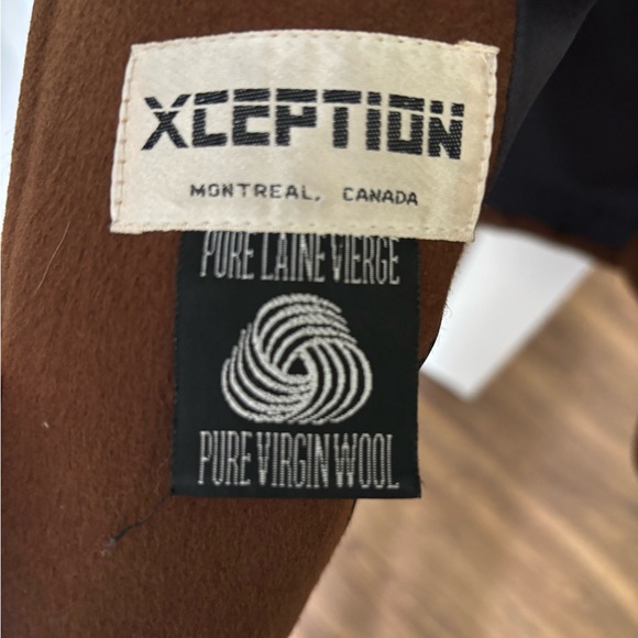 100% pure virgin wool camel trench wrap coat with fur collar - Picture 4 of 5